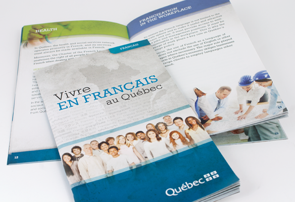 Brochure «Vivre en français au Québec»
